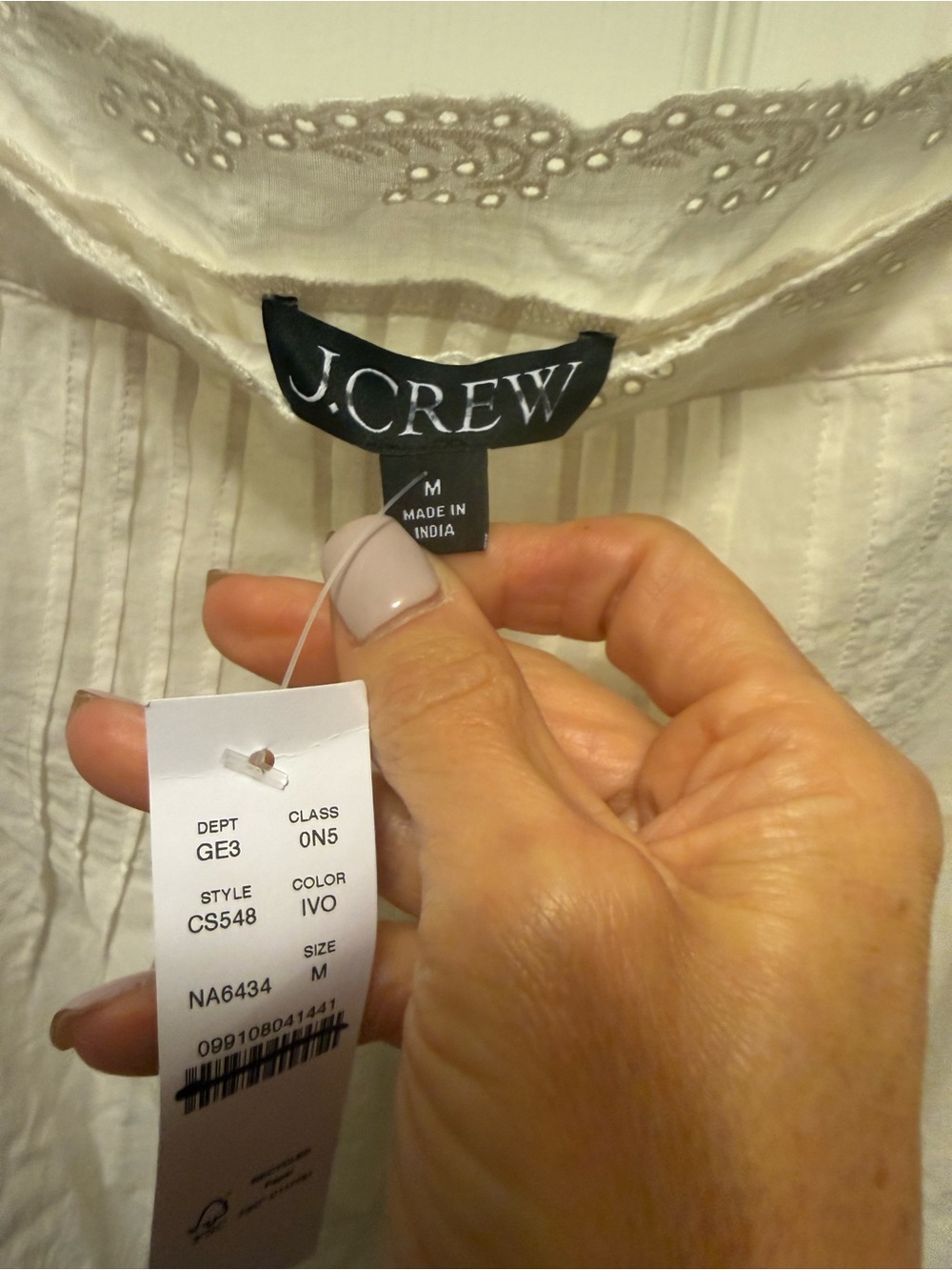 NWT J. Crew White Short Sleeve Mini Dress Cover-Up - Picture 6 of 9